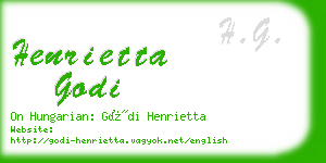 henrietta godi business card